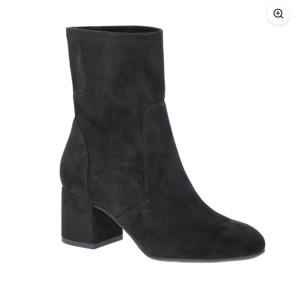 Time and Tru Women's Faux Suede Block Heel Boots Black Size 10